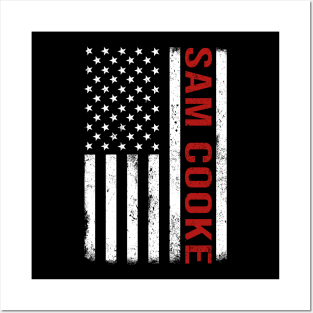 Graphic Sam Cooke Proud Name US American Flag Birthday Gift Posters and Art